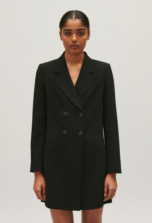 Short black suit dress