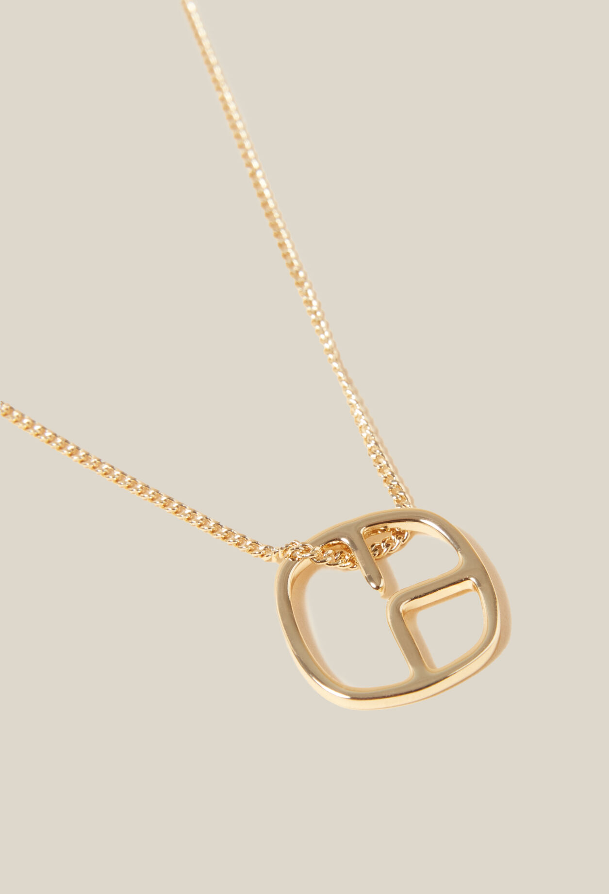 Gold monogram pendant necklace