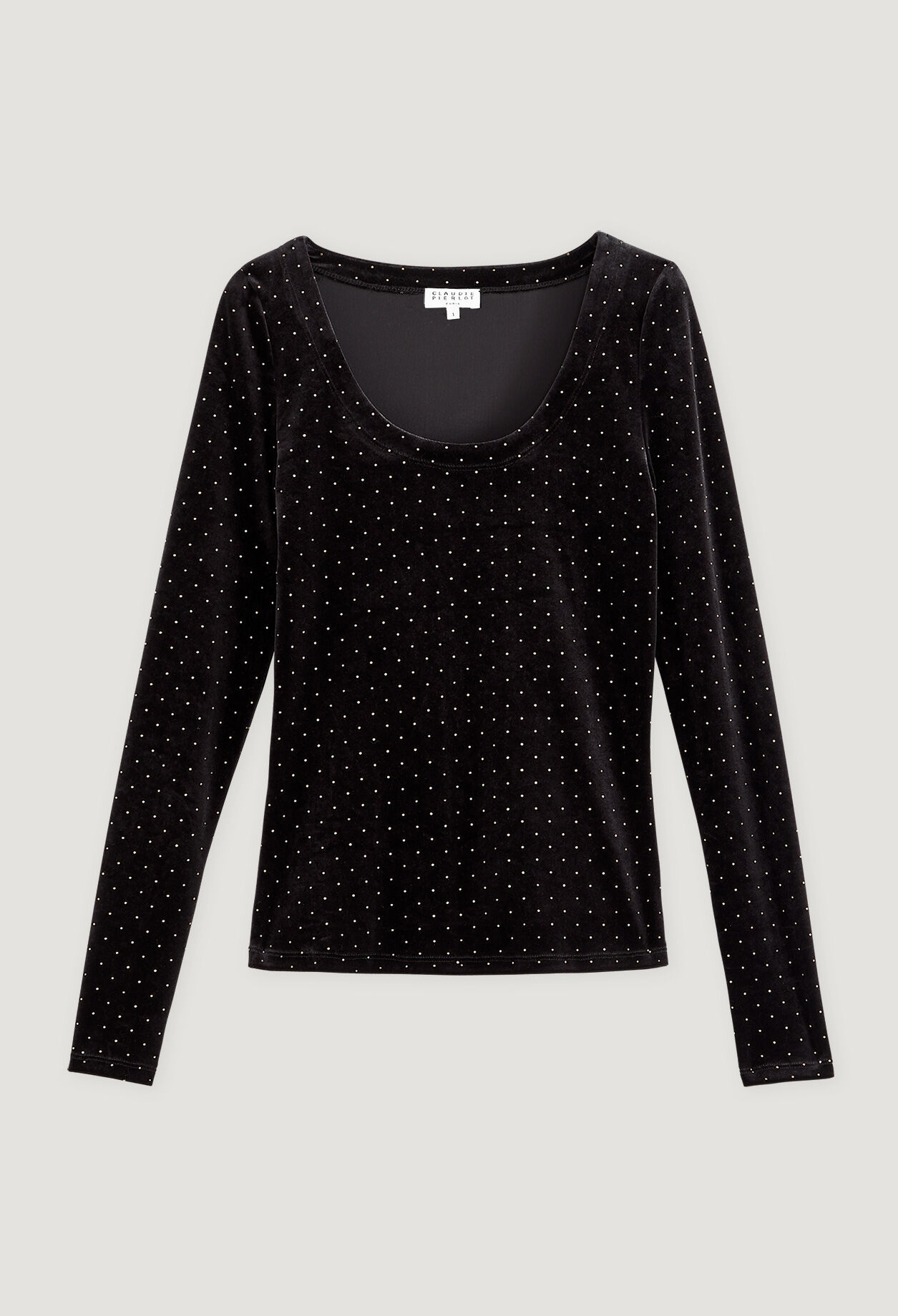 Black T-shirt with rhinestones