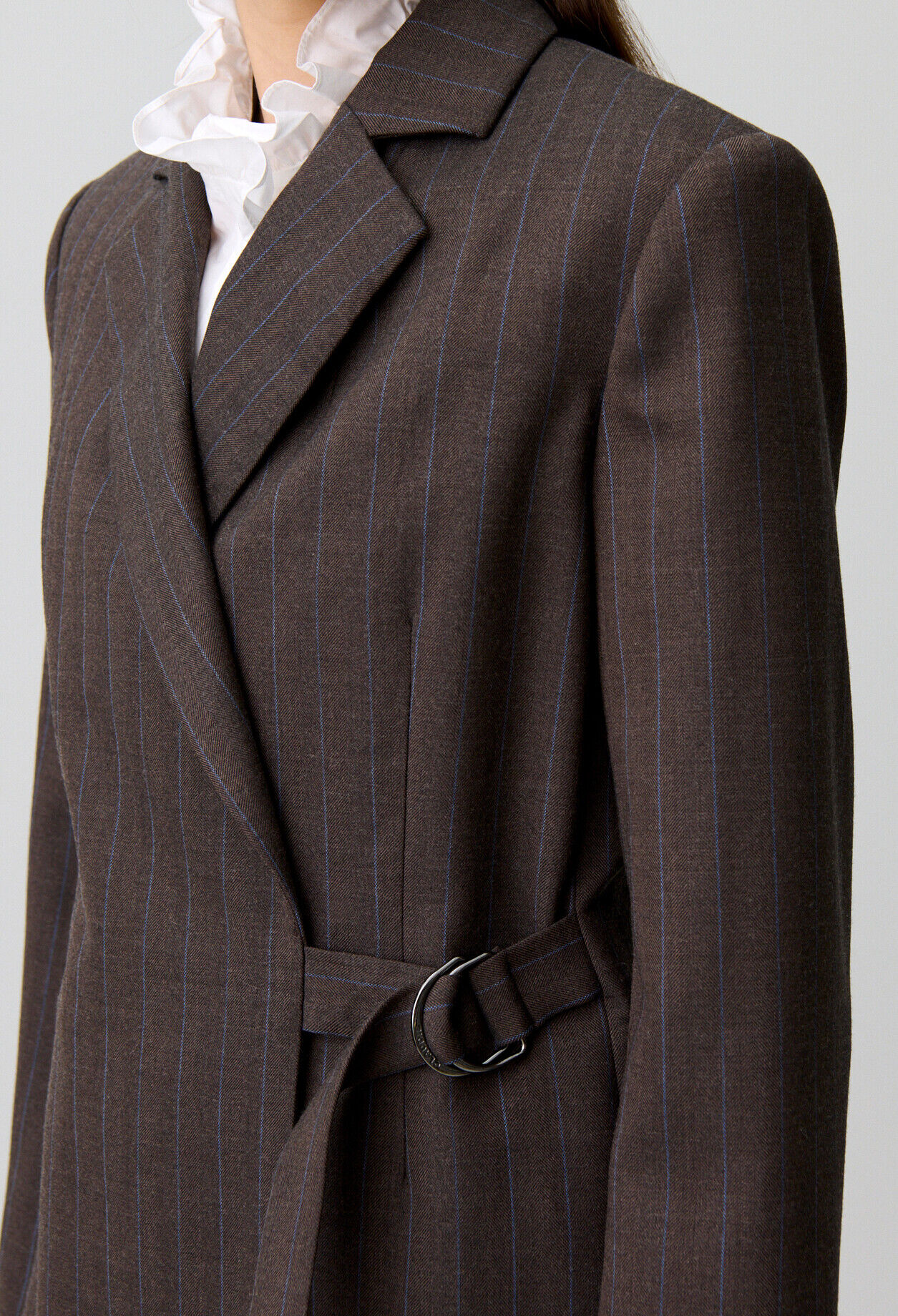 Striped double buckle suit jacket for women | Claudie Pierlot