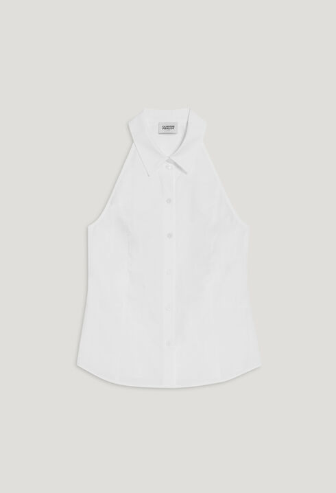 Sleeveless white shirt