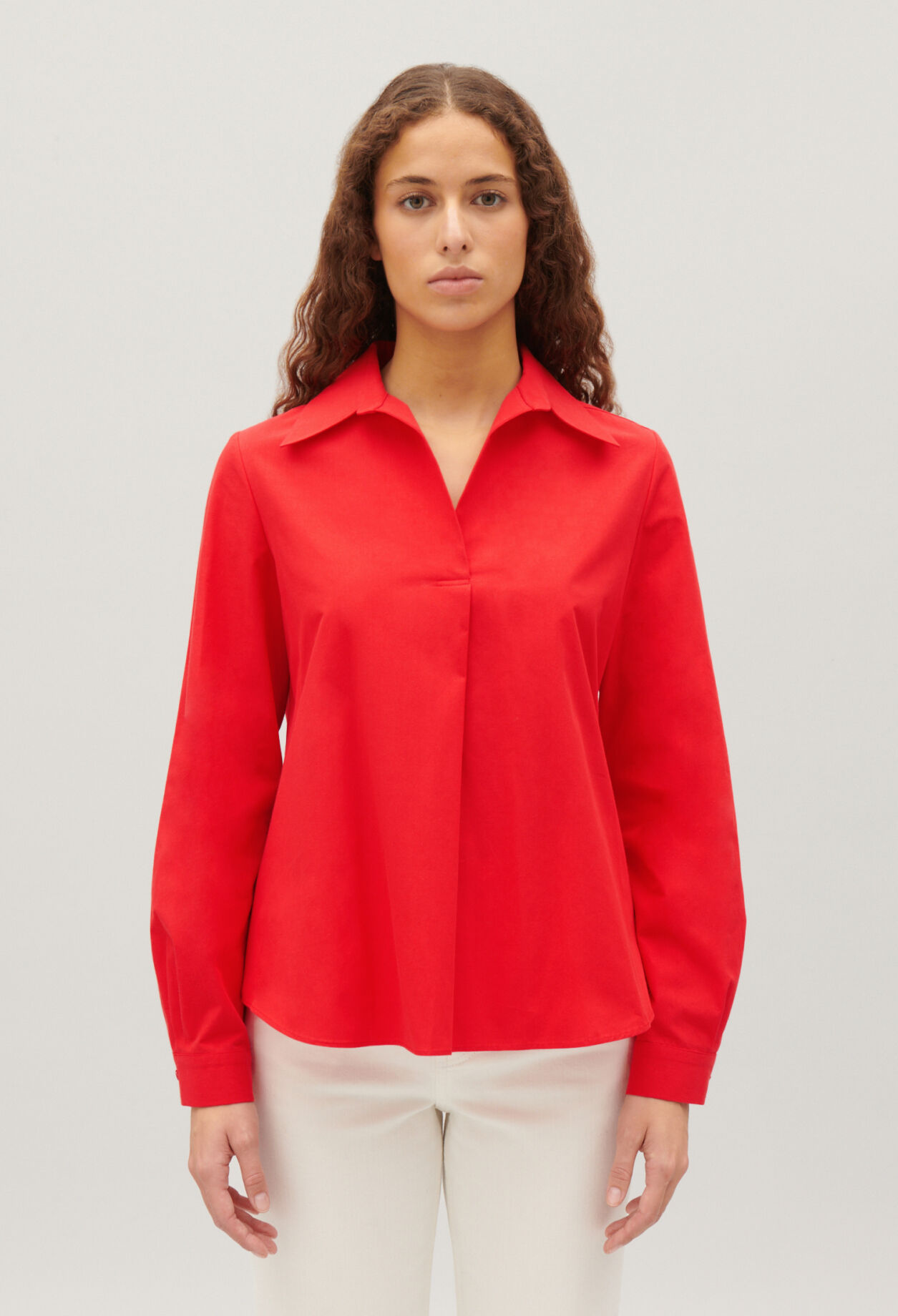 Long-sleeved cotton blouse