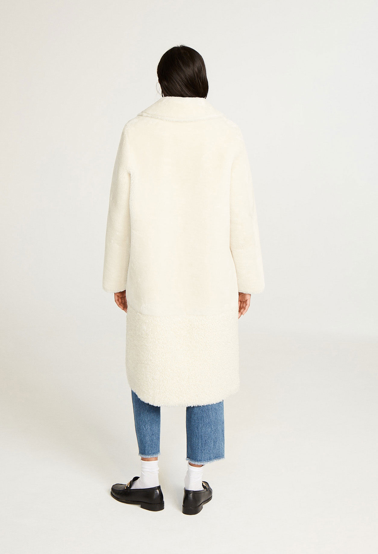 White mid-length coat