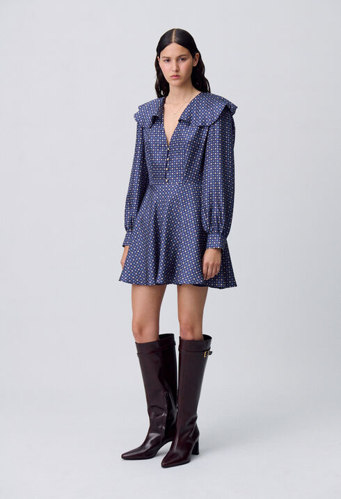 Printed Silk Mini Dress
