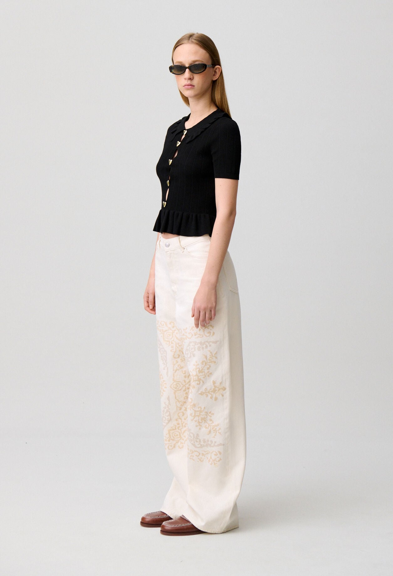 Heart open-knit top