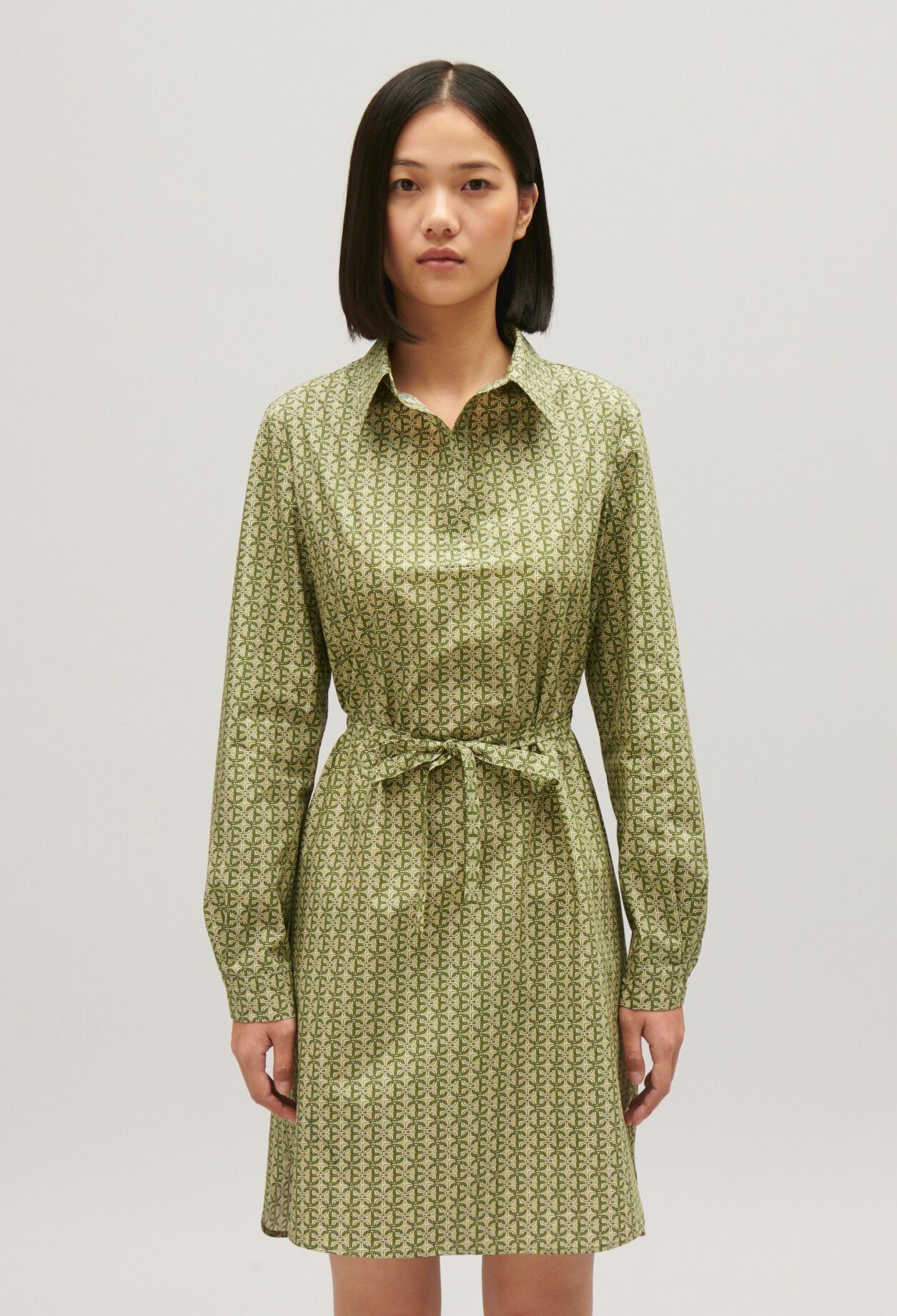 Short green monogram dress
