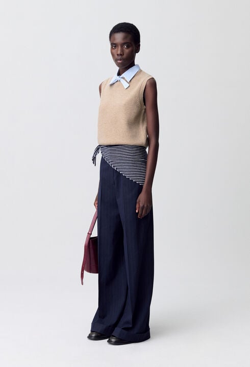 Sleeveless Jumper Removable Collar