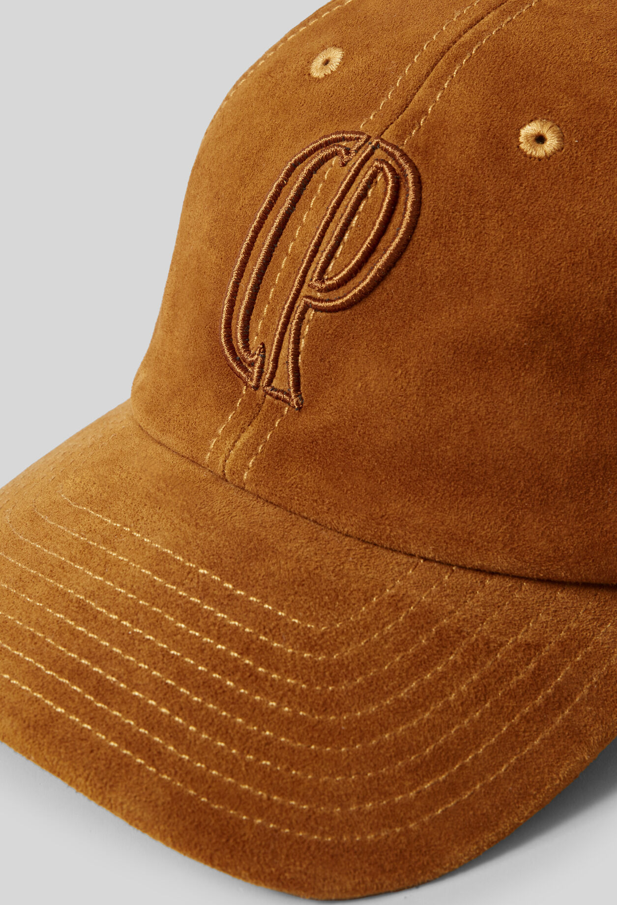 CP leather monogram embroidered cap