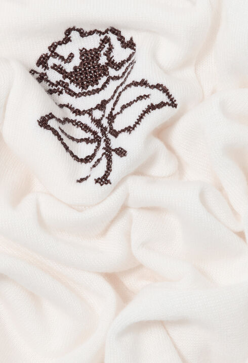 Embroidered flower knit jumper