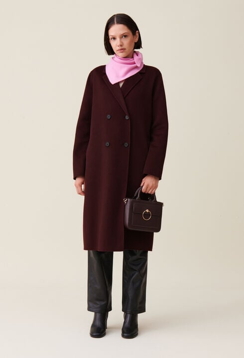 Long straight Bordeaux coat