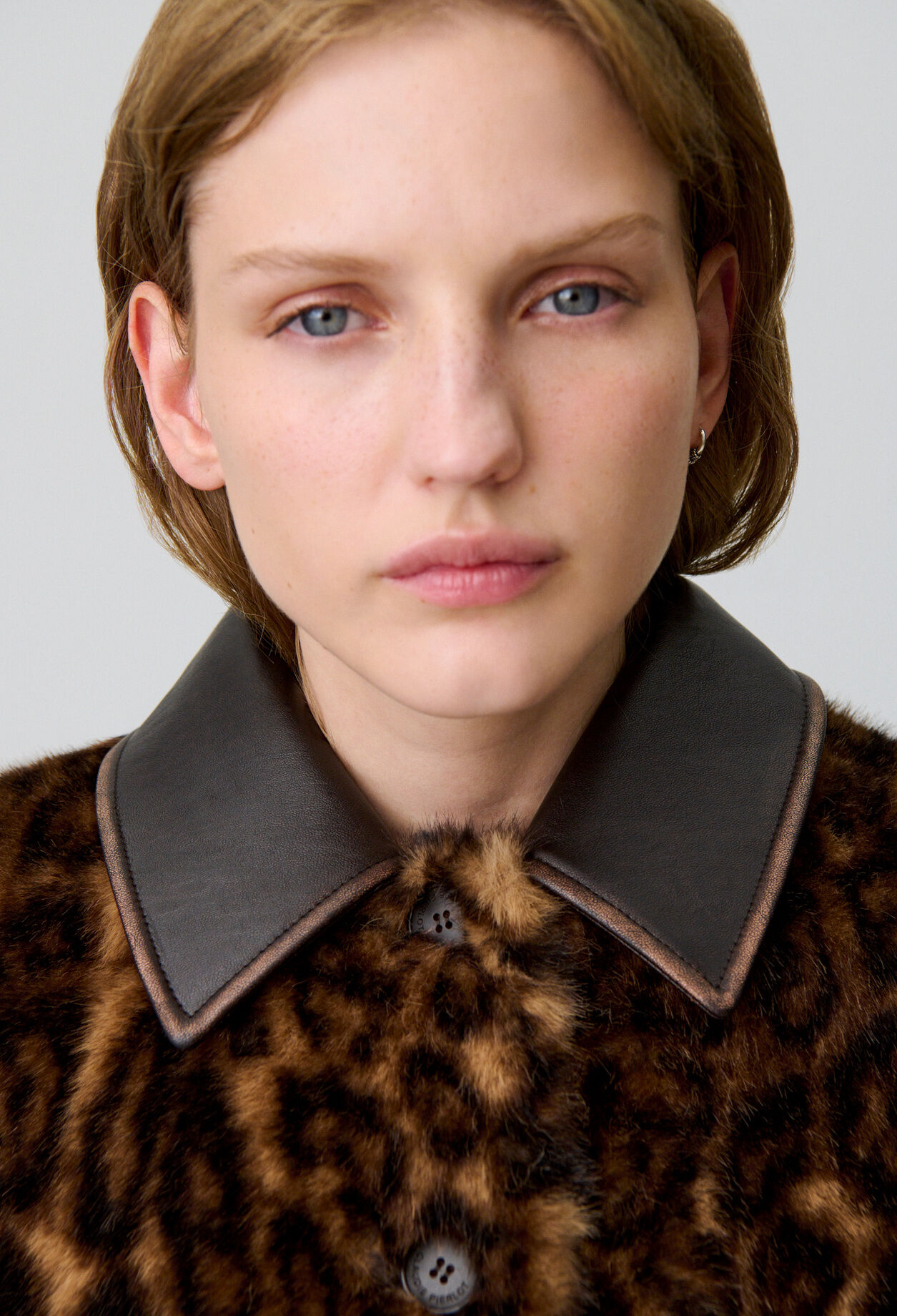 Leopard faux fur coat