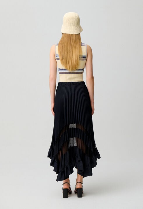 Midi pleated skirt
