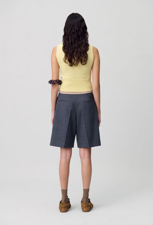 Pleated Bermuda Shorts