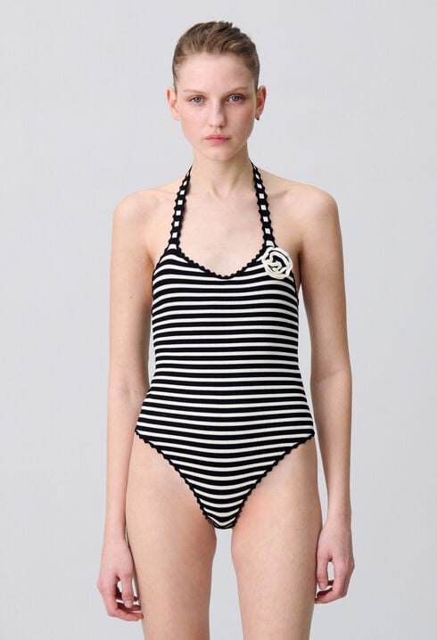 Fine Knit Striped Bodysuit
