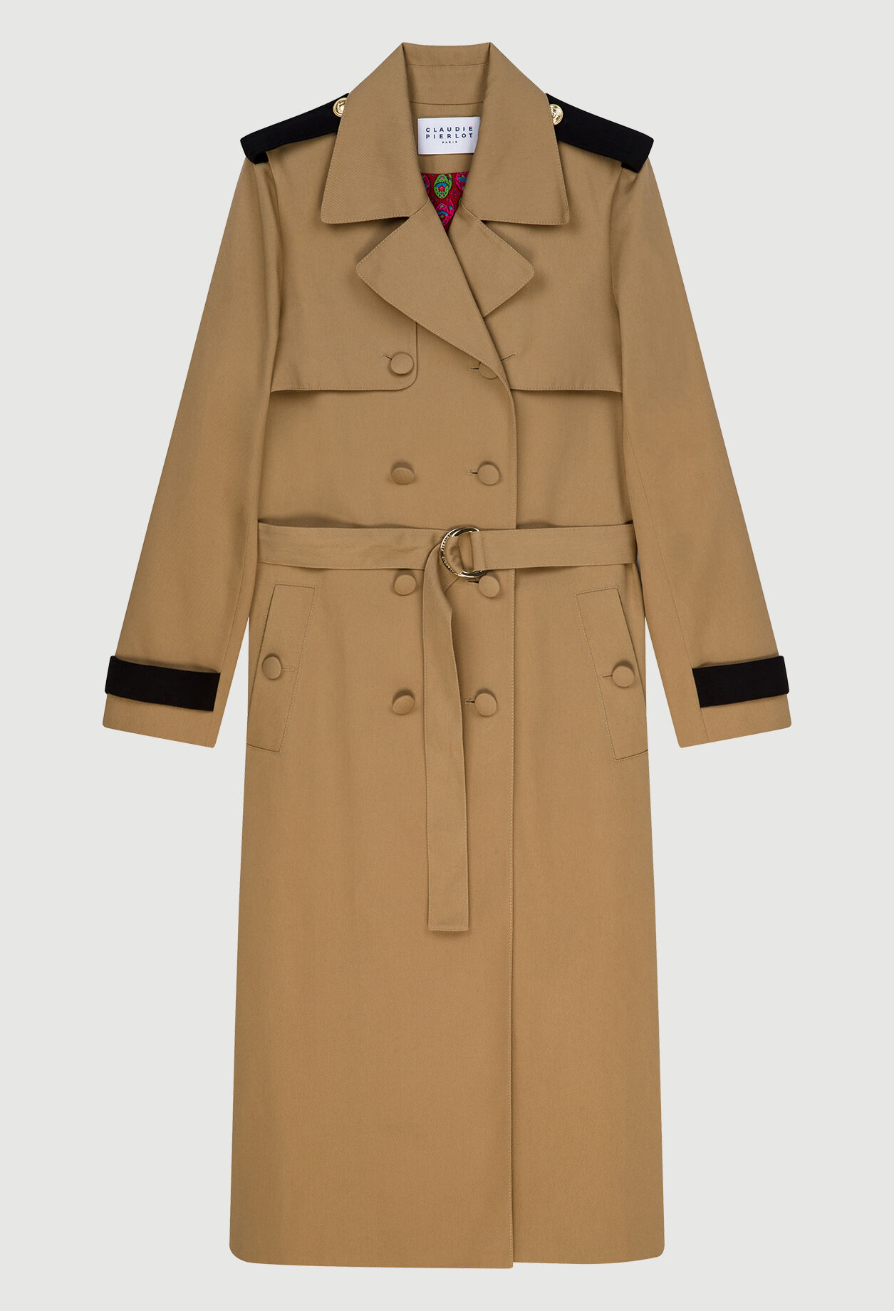 Cross-fastening trench coat