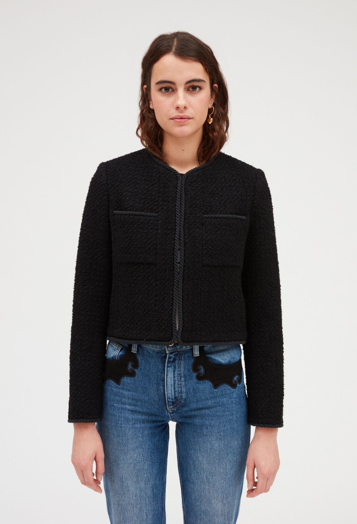 Short black tweed jacket for women | Claudie Pierlot