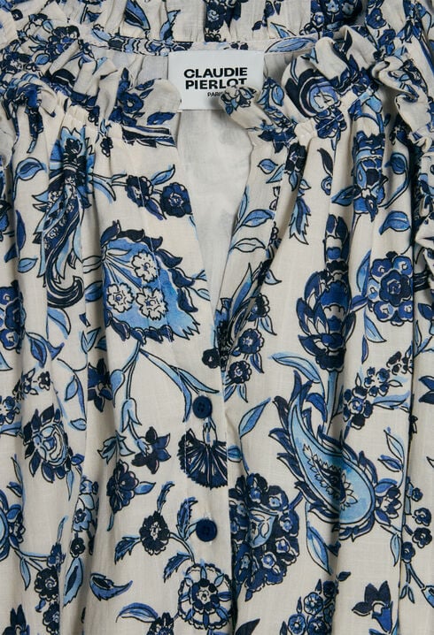 Robe ceinturée motif floral