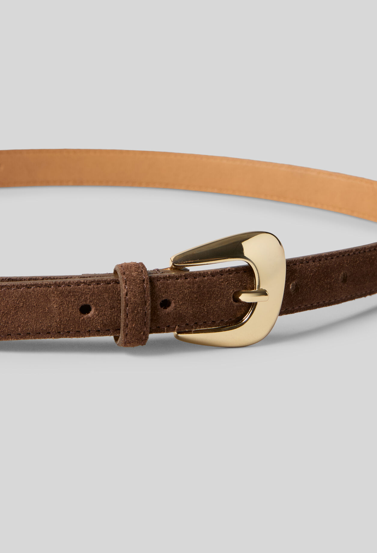 Suede leather buckle belt