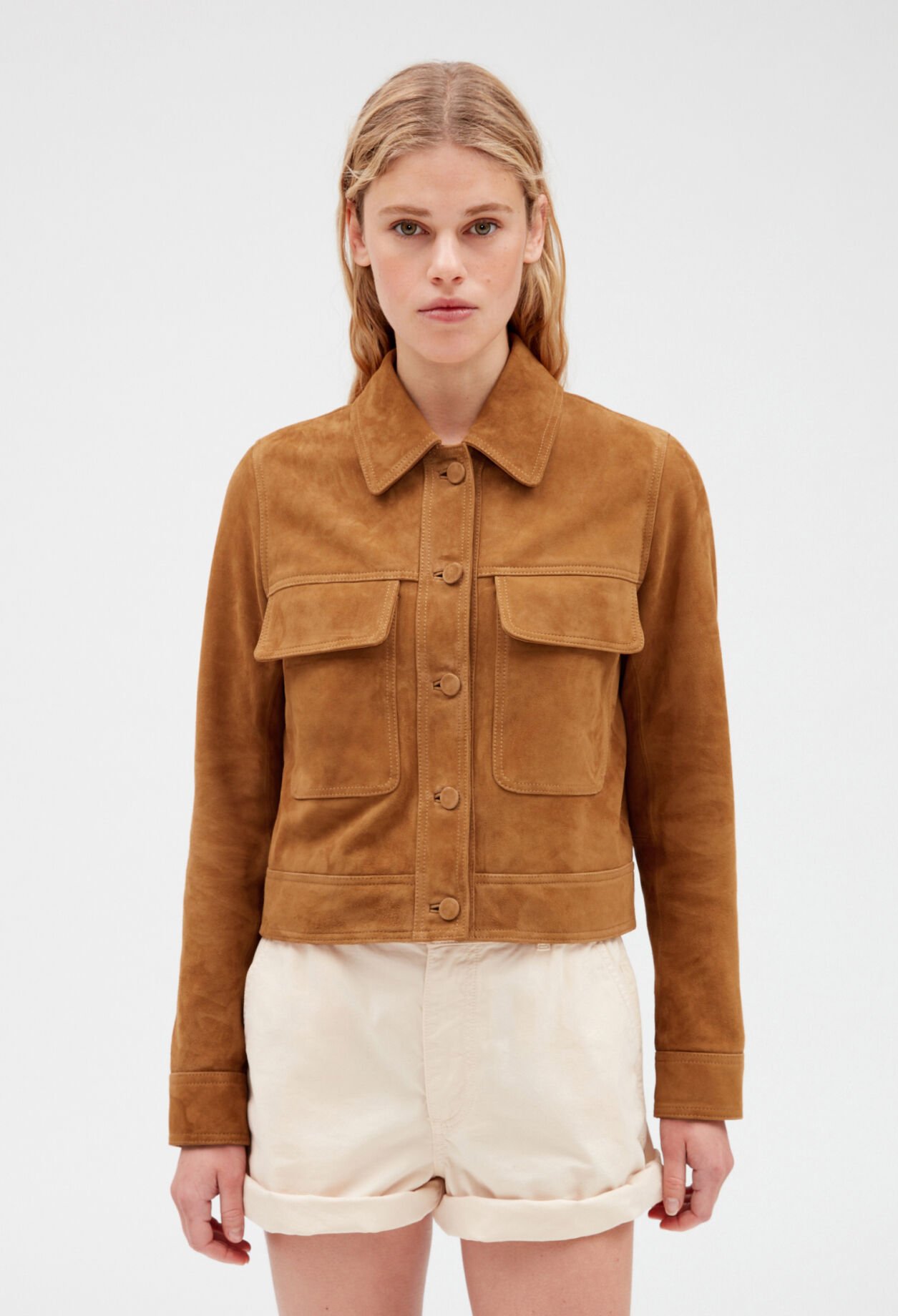 Suede jacket camel sales