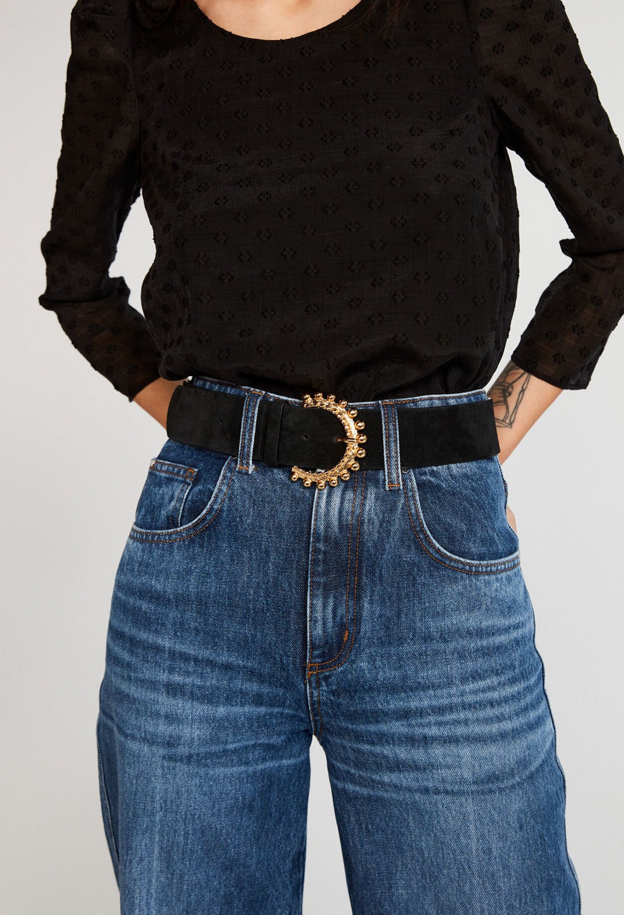Eco-friendly leather buckle belt