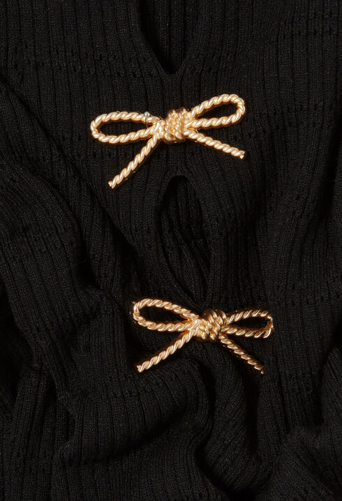 Short knitted dress with knots