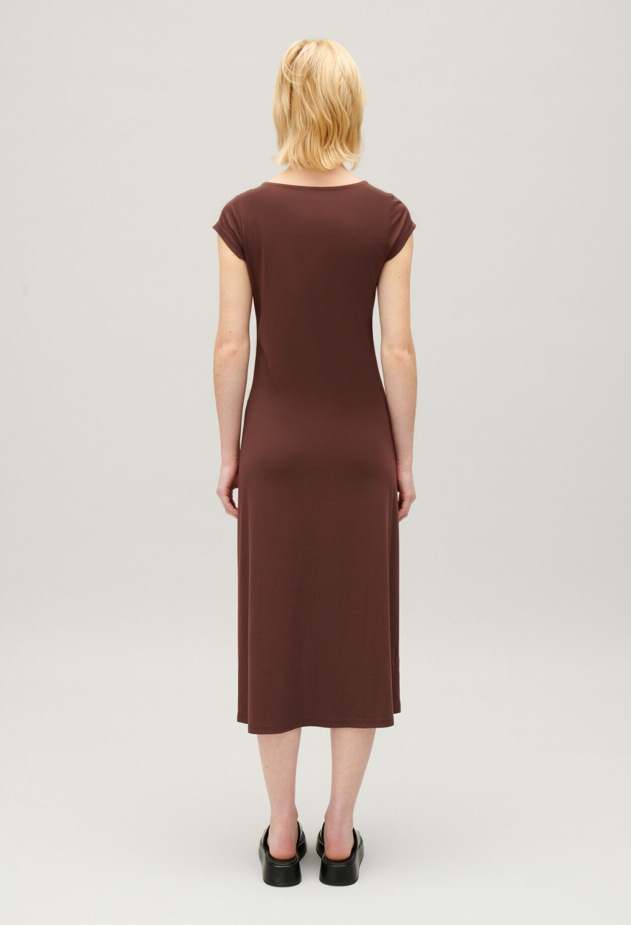 Black asymmetric button-up midi dress