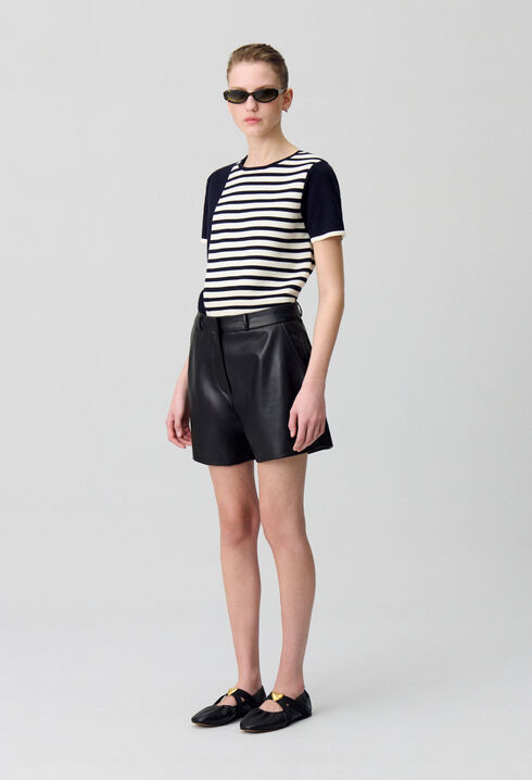 Black leather shorts 