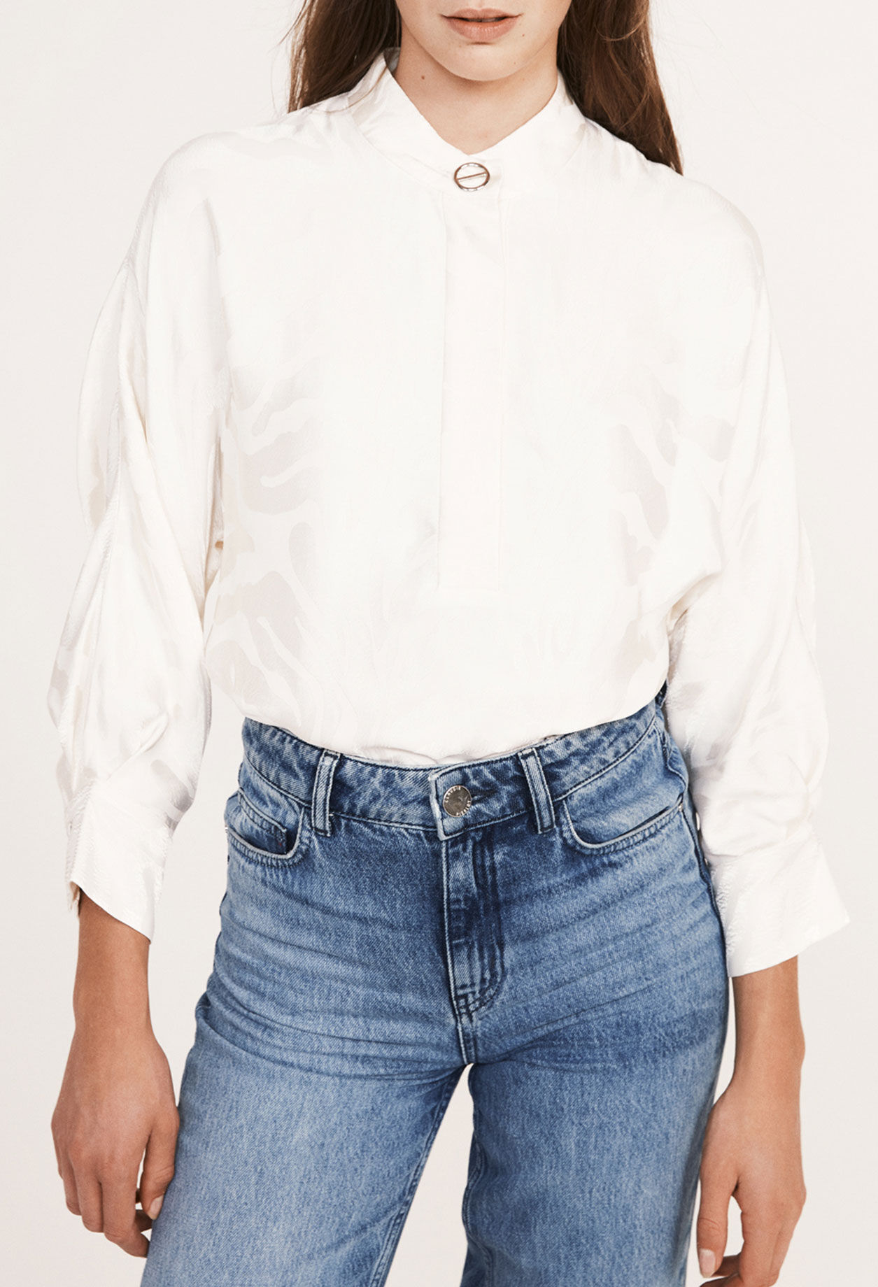 Cream satin blouse