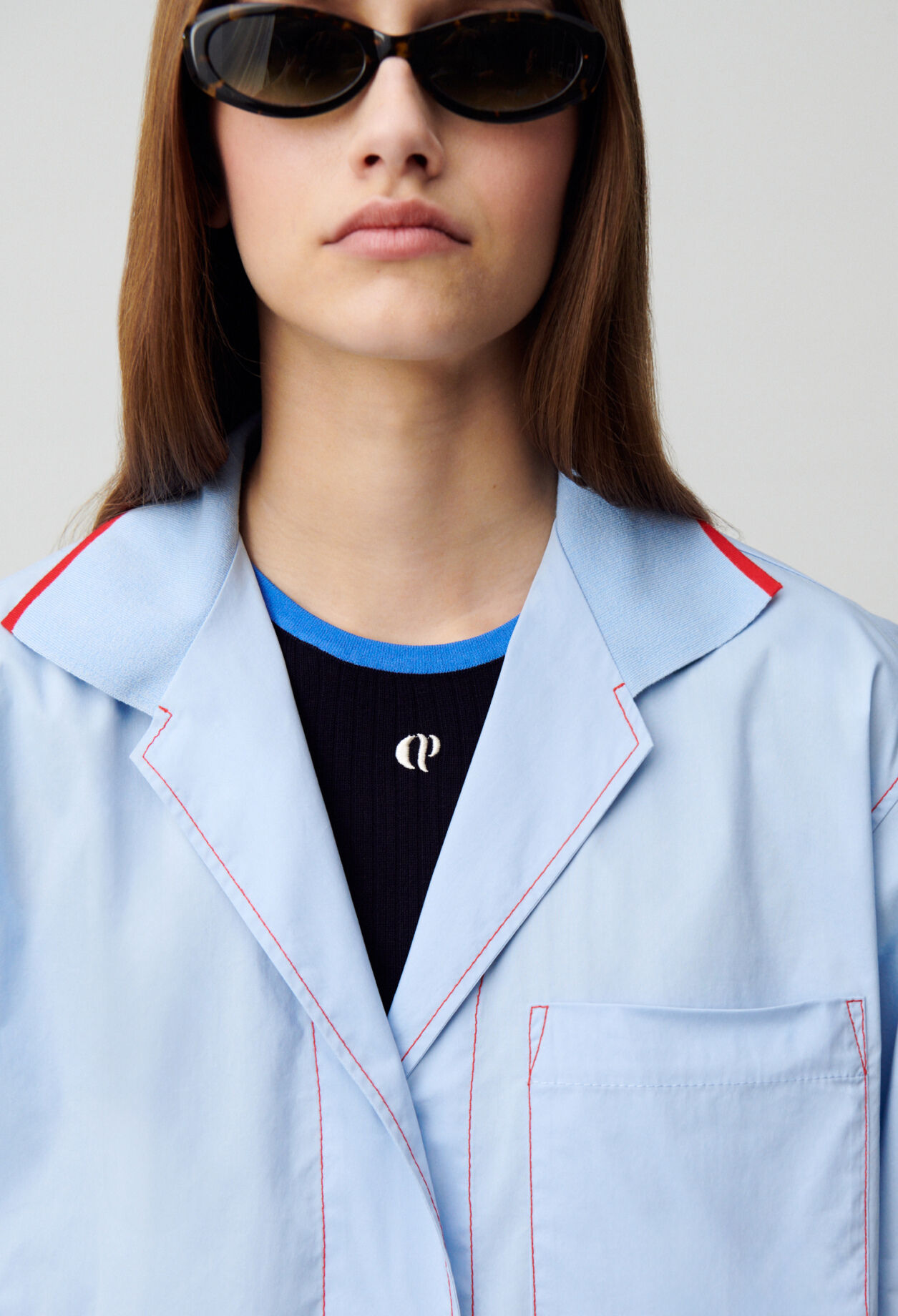 Oversized contrast shirt