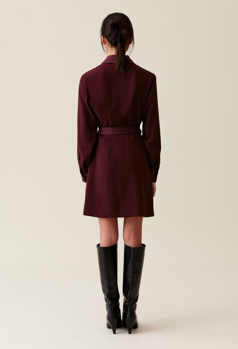 Wrap Dress with Lapel Collar