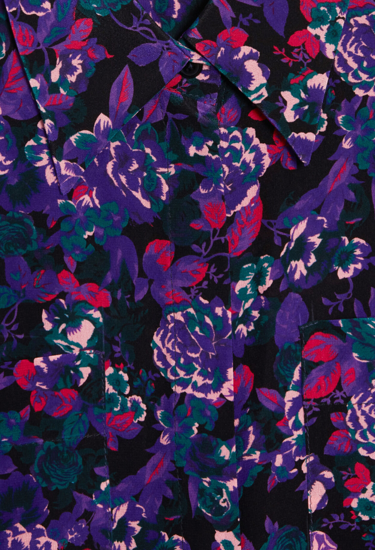 Floral-print silk shirt