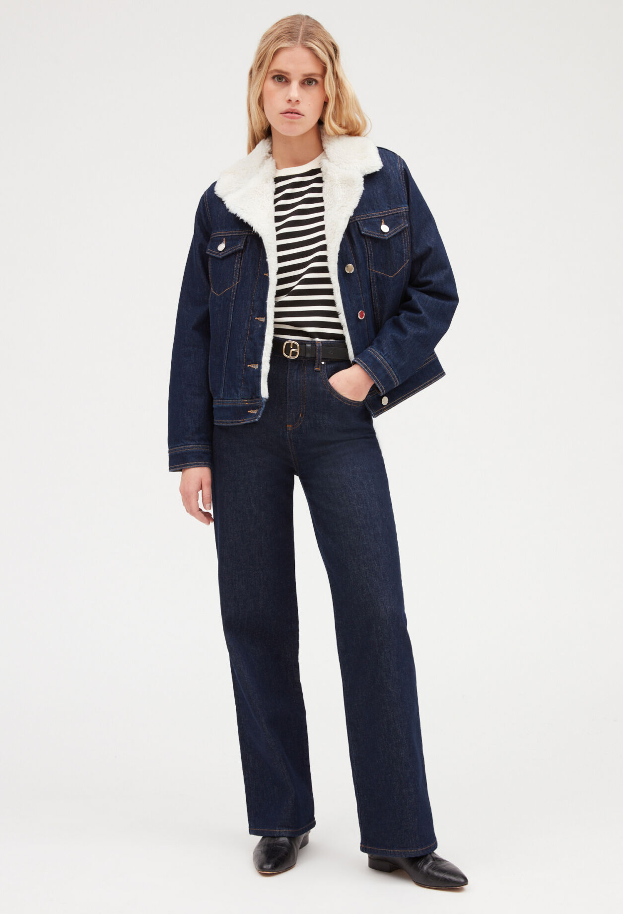 Denim jacket with fur lining women's shop