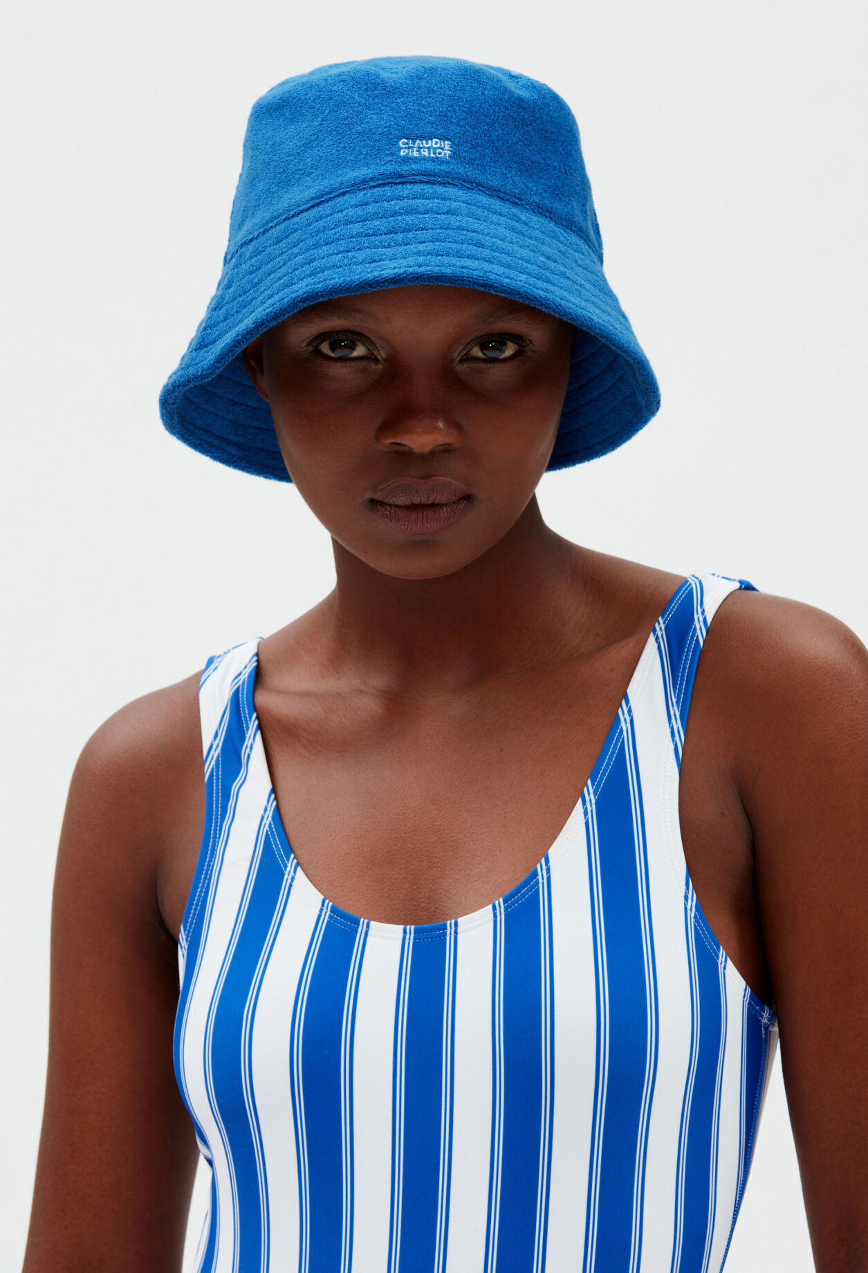 Blue terry bucket hat