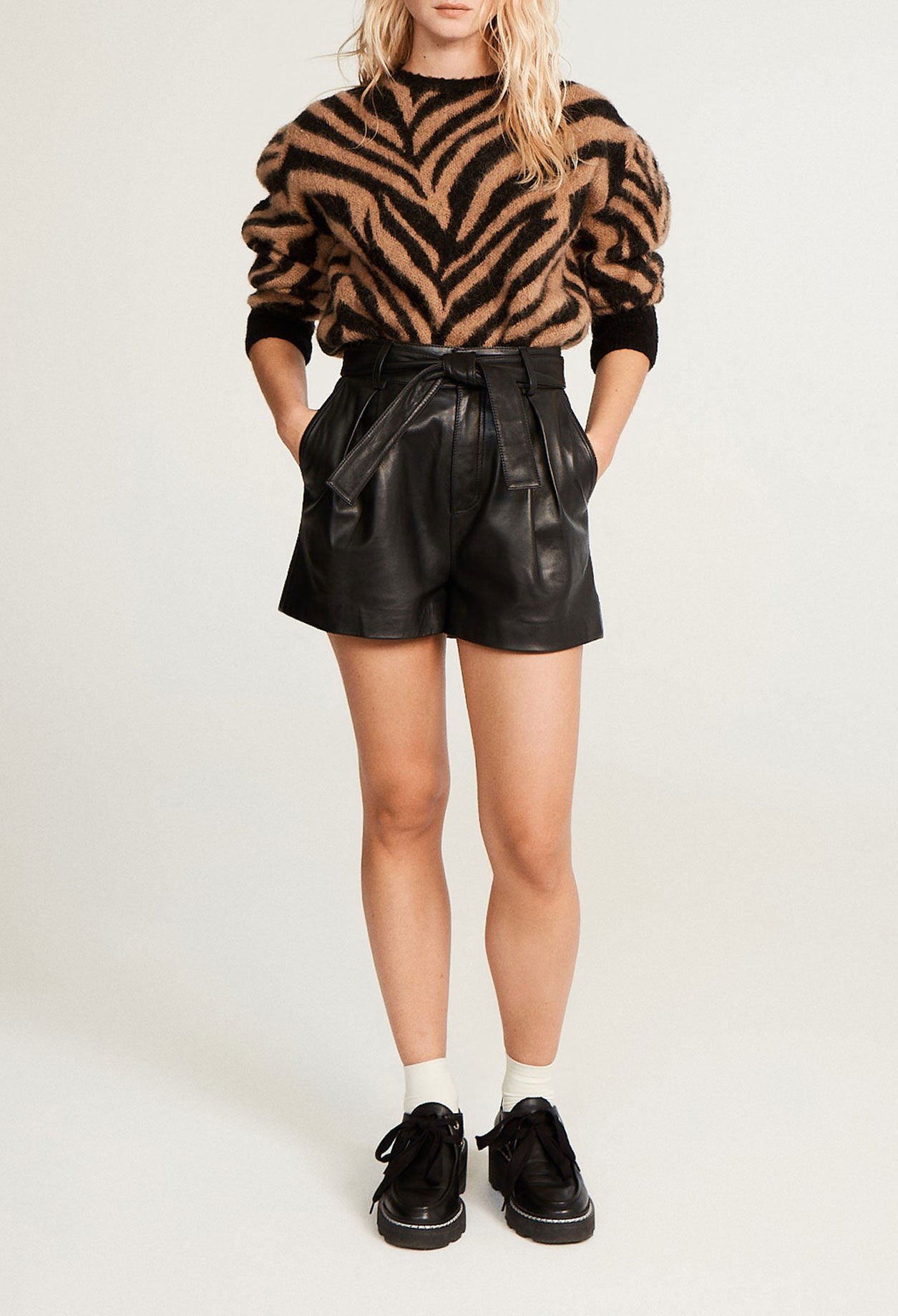 Zebra striped pullover