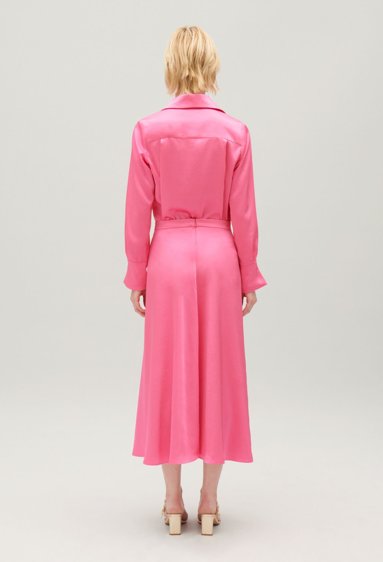 Satin-finish maxi skirt