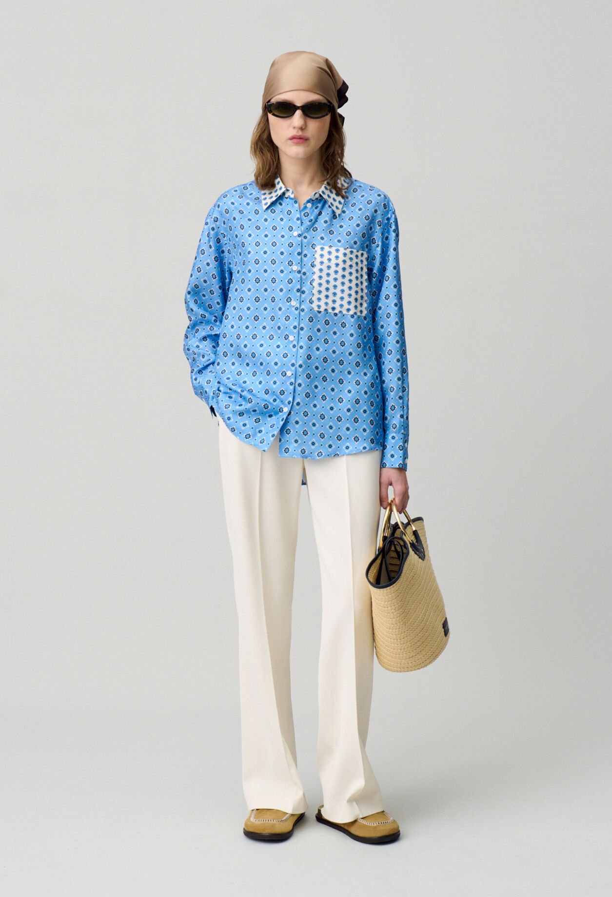 Straight-fit silk shirt