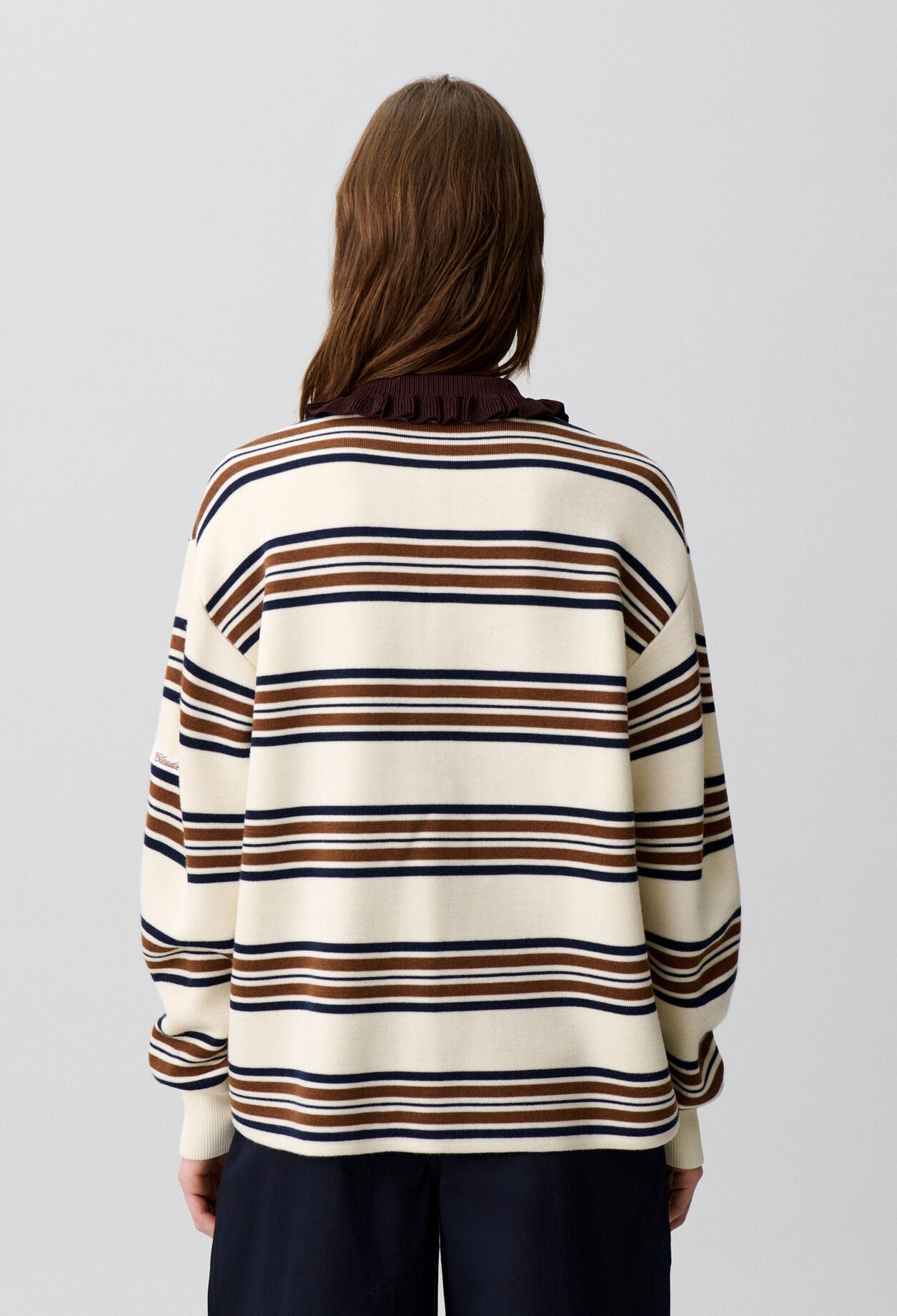 Oversized striped polo jumper