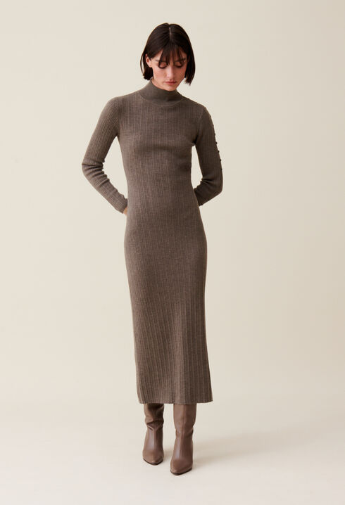 High Neck Knit Dress