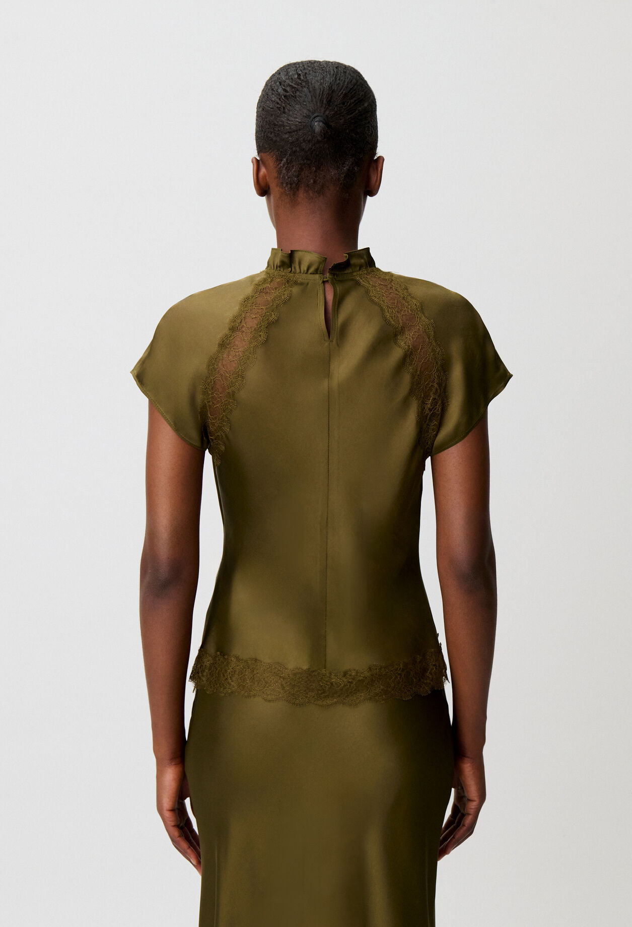 Satin Victorian collar top