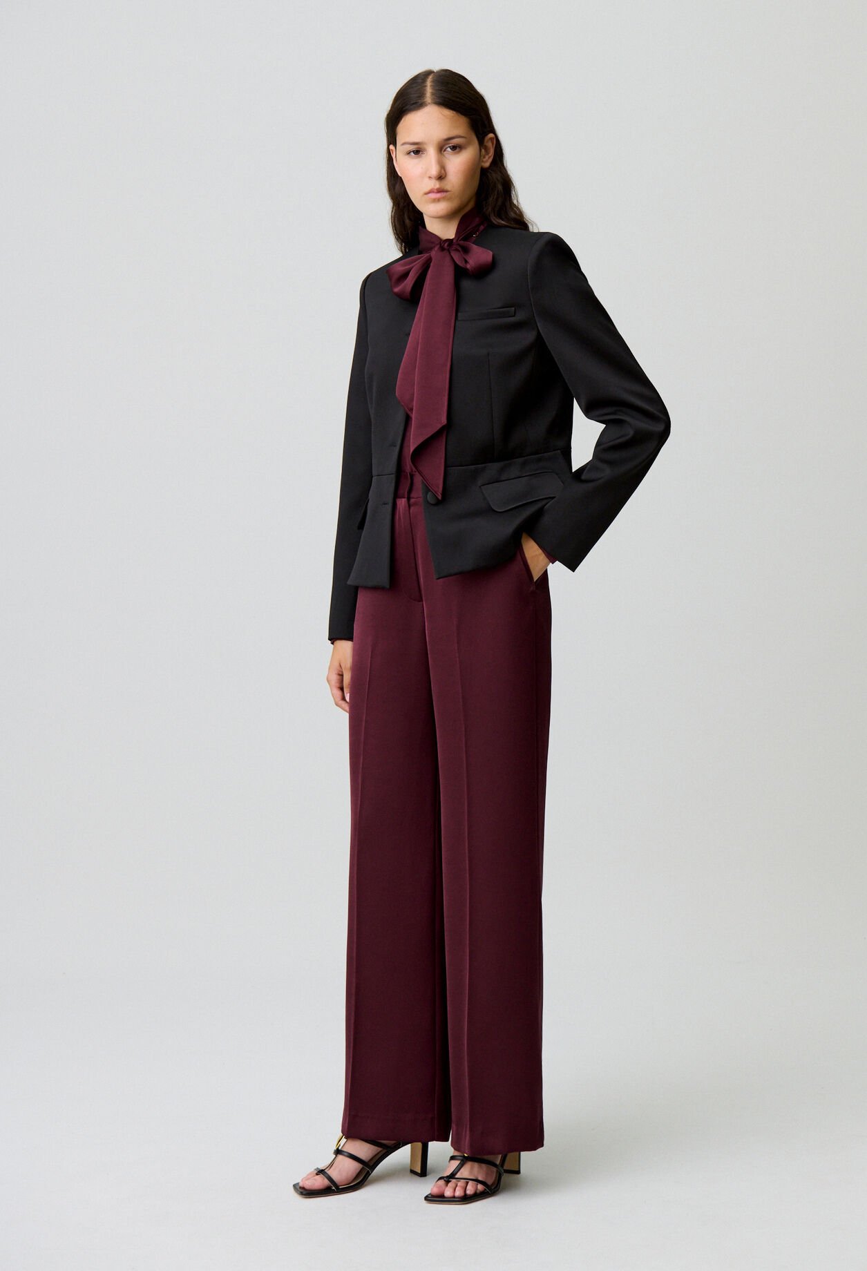 Flowy satin trousers