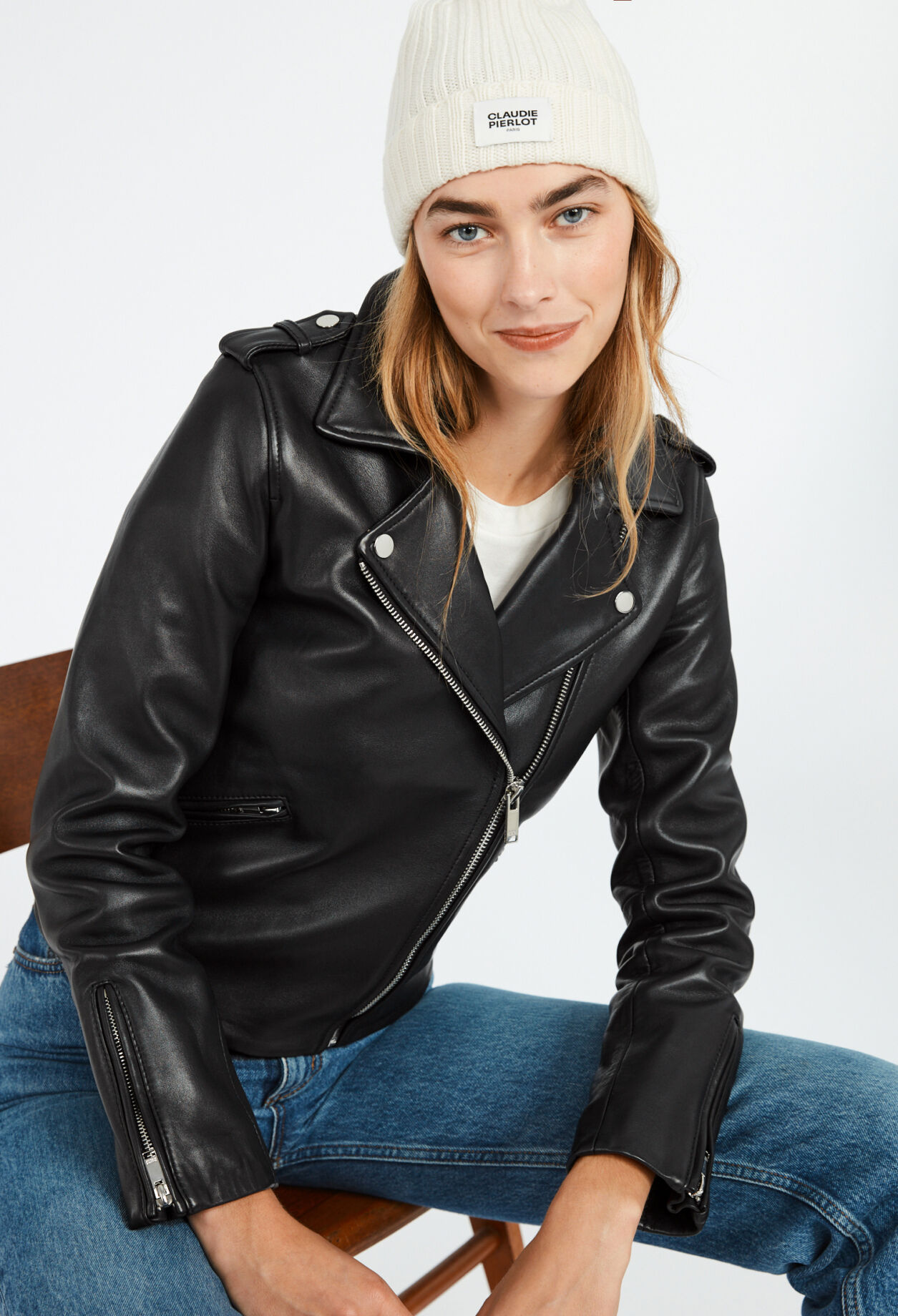 Veste cuir claudie pierlot shop