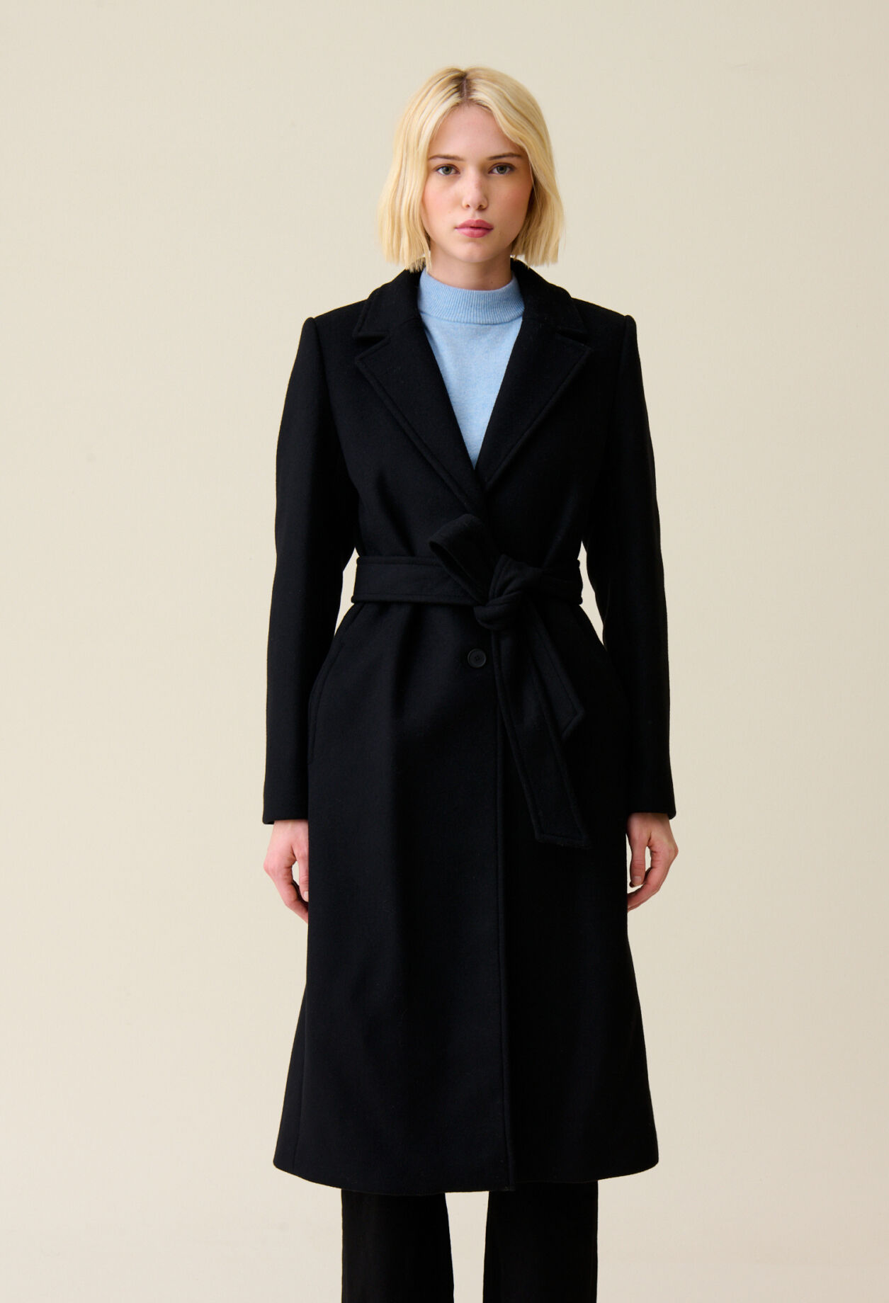 Long belted coat