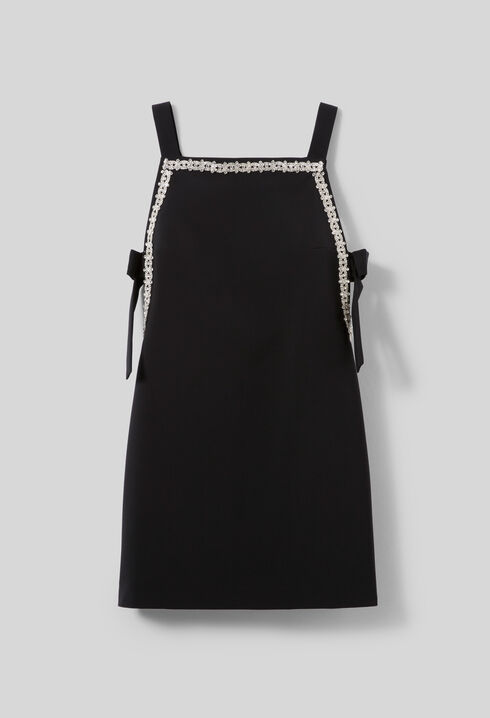 Fitted straight dress with bows
