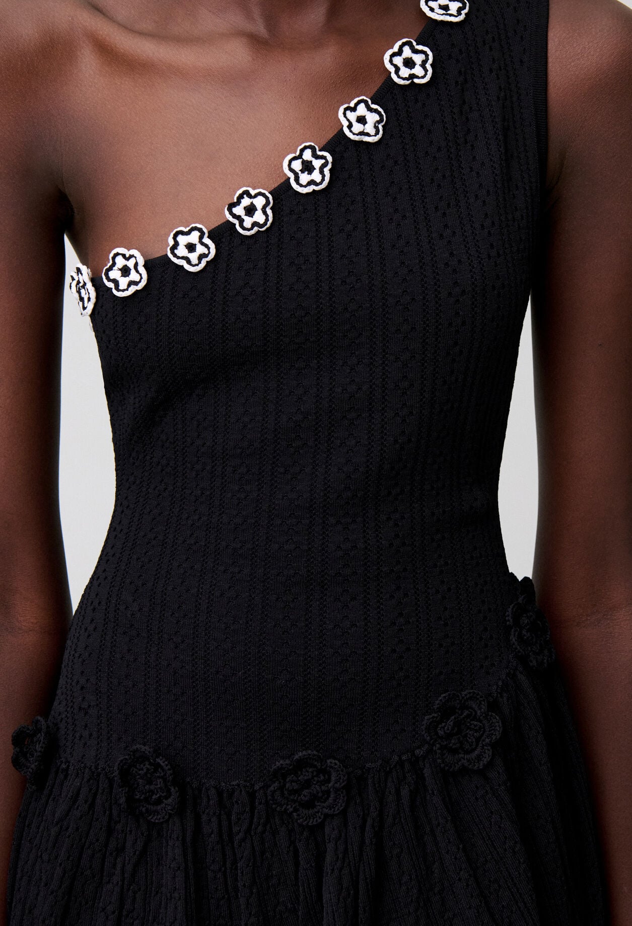 Crochet floral knit dress