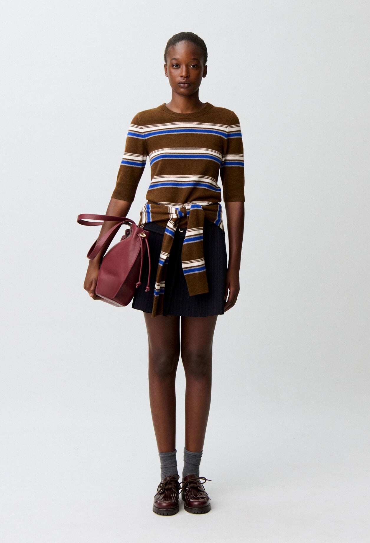 Striped round neck jumper