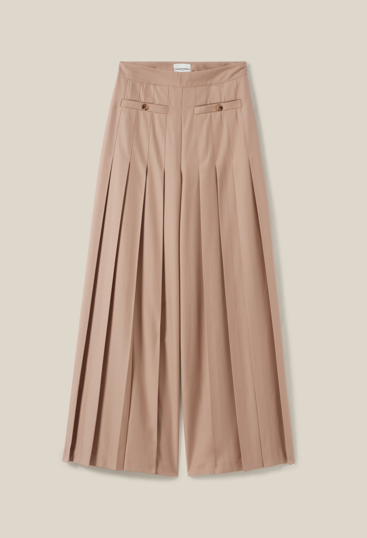 High-Waisted Pleated Trousers