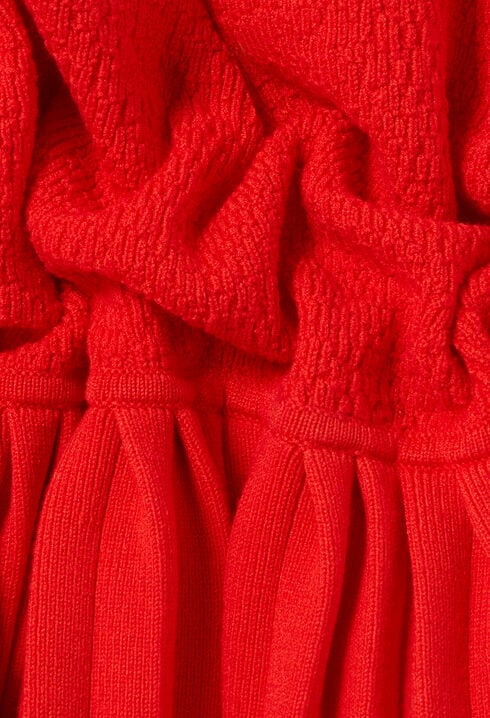 Pleated knit dress