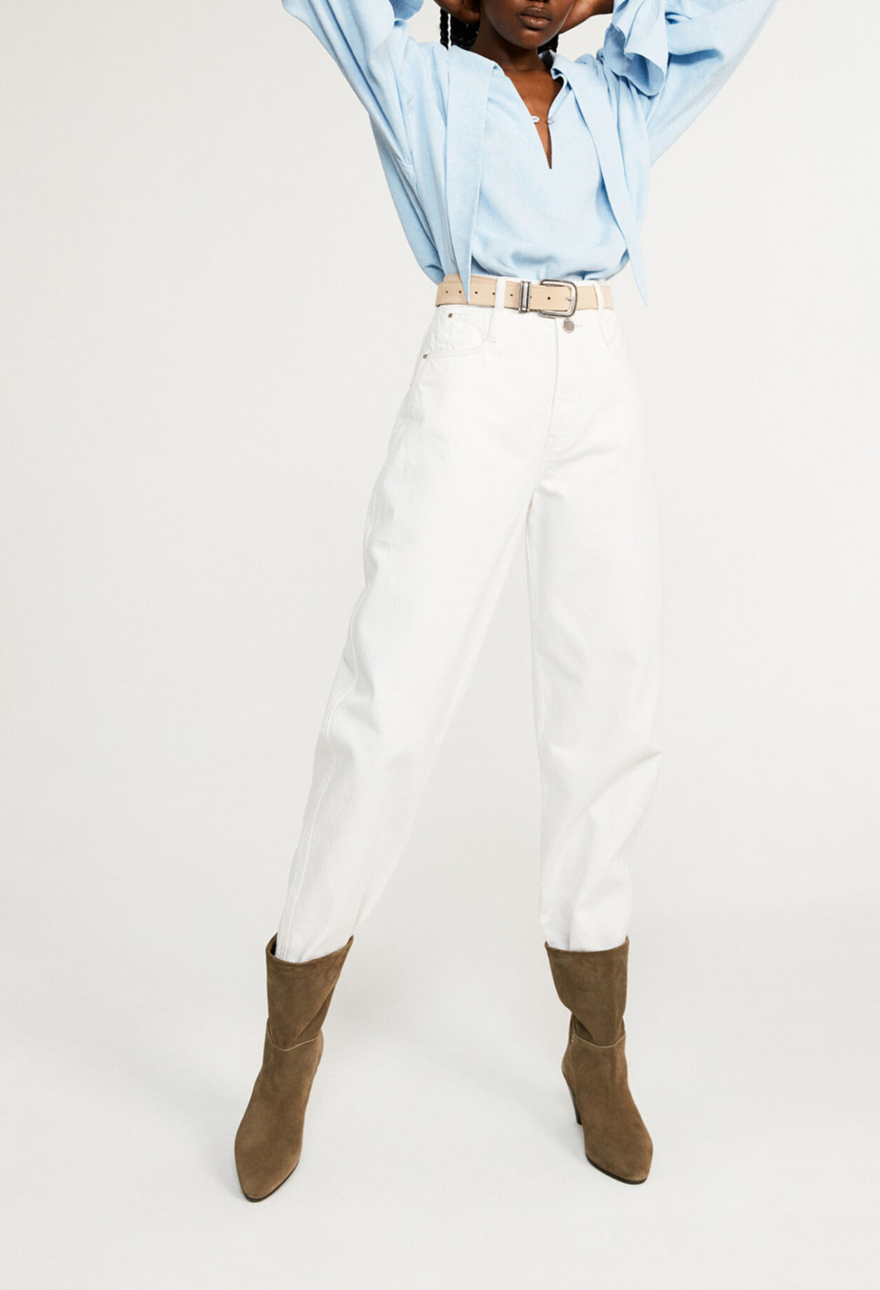 White cotton jeans