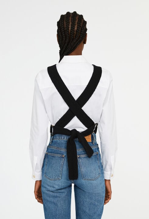 Pull sans manche croisé dans le dos