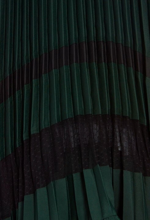 Pleated midi-length dress